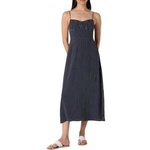 The Drop Linea Spaghetti Strap Dress, Navy Polka Dot, NWT, Size Medium